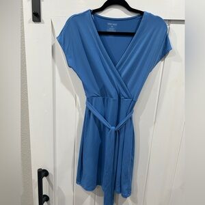 EUC Nine West Blue Faux Wrap Dress